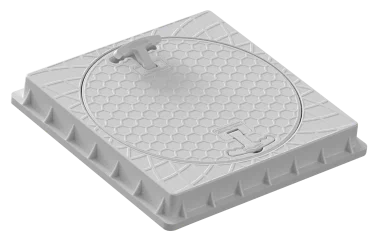 Люк канализационный круглый с квадрат корпус 500 (Турция) квадрат