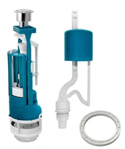 Арматура ниж.подв. ИНКОЭР 2х кнопочный хром